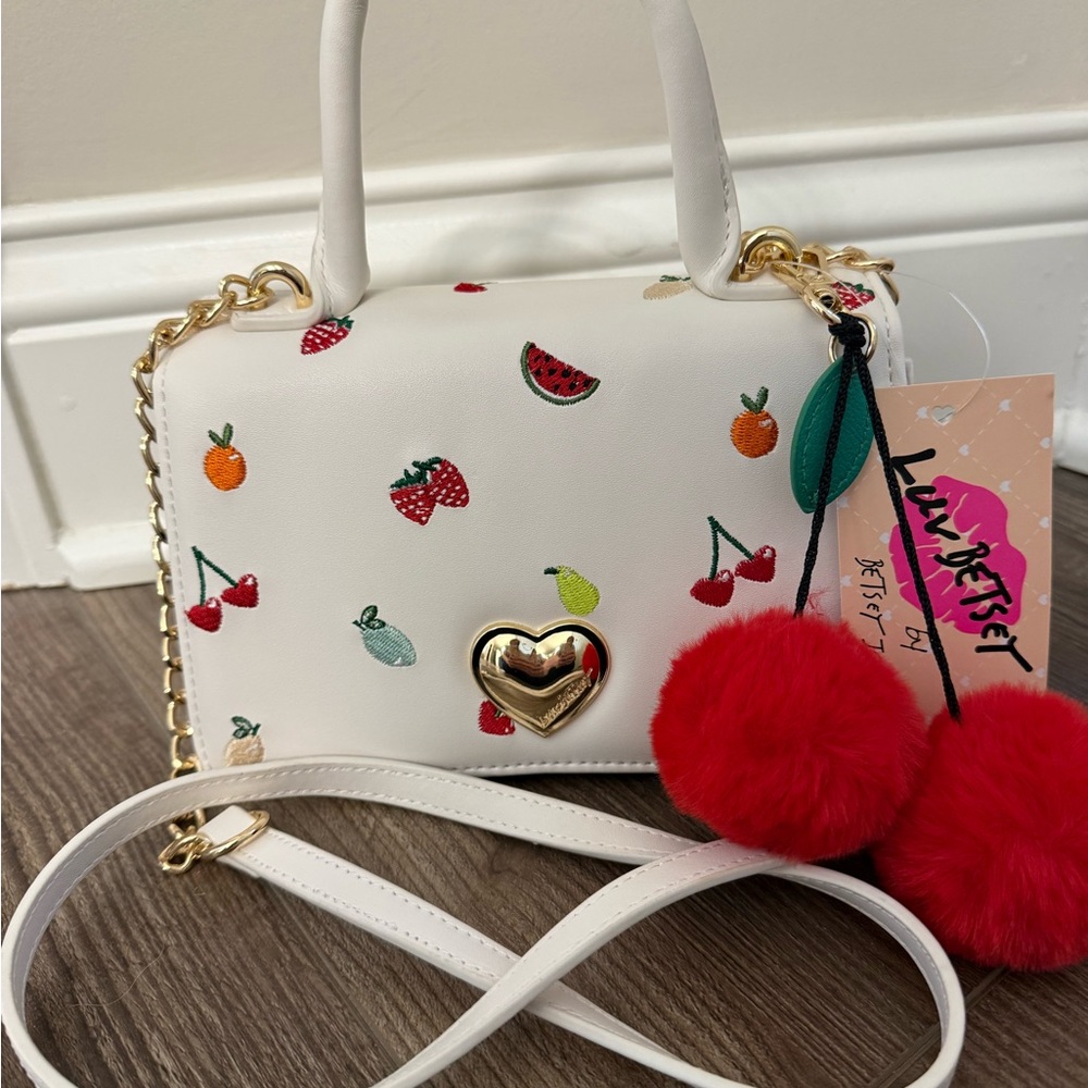 NWT Betsey Johnson LBEVIE Fruit Crossbody Bag Oranges Lemons Cherries Bag Charm